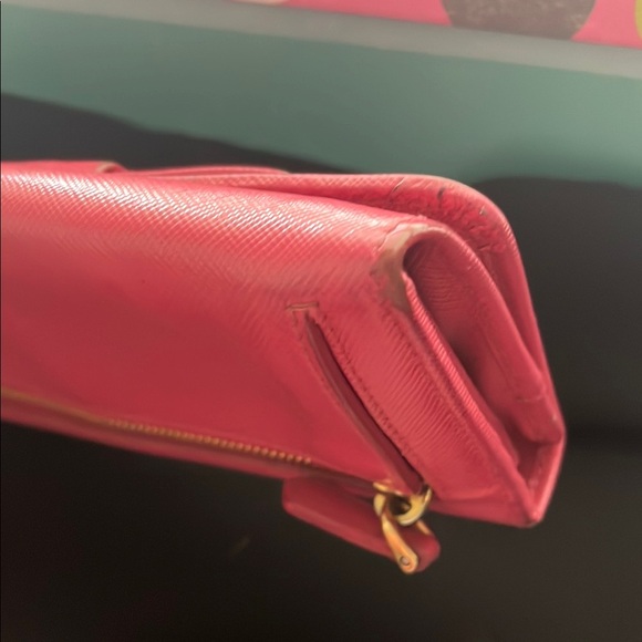 Prada Pink Saffiano Bow Wallet - Picture 8 of 11